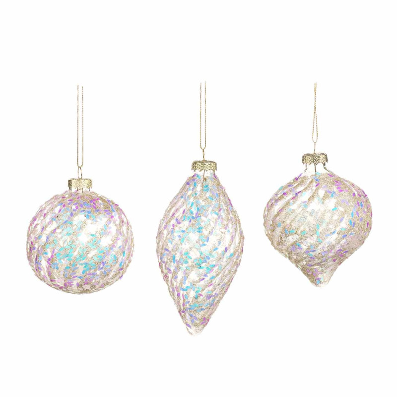 Modelos de enfeites de vidro multicolor com espiral, 8 cm